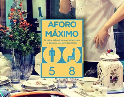  Vinilo adhesivo personalizado AFORO MÁXIMO - especial restaurantes y bares 06992
