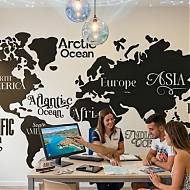 Vinilo Adhesivo Mapa Mundi con Continentes y Océanos – Vinilo Decorativo Mundo Personalizado a Medida 09981