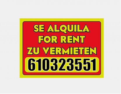  Vinilo adhesivo para inmobiliarias se alquila multidiomas 05285