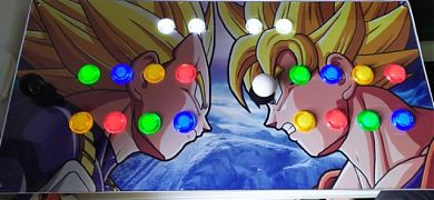 Decoraciones de Dragon Ball para una caja de mandos arcade - vinilos decorativos arcade