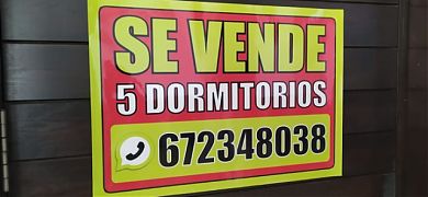 Cartel SE VENDE editable impreso sobre vinilo adhesivo a todo color