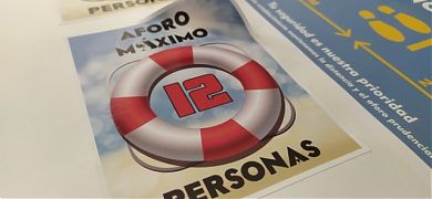 El vinilo adhesivo más  original para informar sobre el aforo máximo de bañistas en una piscina