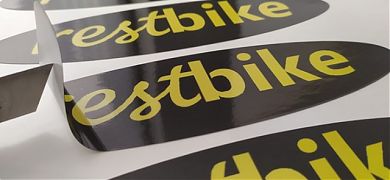 Pegatinas ovaladas y personalizadas para decoración de bicicletas de alquiler - Fabricamos tus vinilos como quieras!!