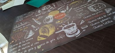 Carteles impresos sobre vinilo adhesivo para la decoración de bares, restaurantes y tiendas de alimentación - goumet