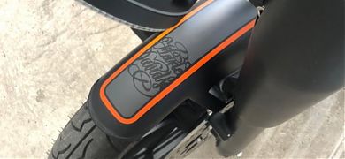 Sin discusión alguna!. Sólo con máscara de vinilo se puede decorar una de las Harleys Davidson más exclusivas del país