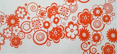 Alegría en las paredes con este divertido vinilo floral