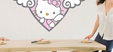 Nuevos stickers de vinilo sobre la Hello Kitty, la mejor decoración infantil para las niñas.