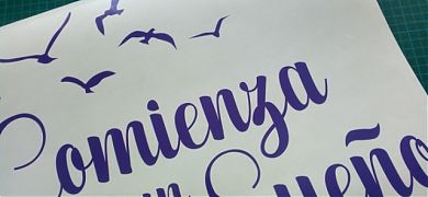 TODO COMIENZA CON UN SUEÑO, un original vinilo adhesivo de texto para la decoración del hogar