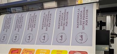 Vinilos adhesivos personalizados para suelos para MANTENER LA DISTANCIA DE SEGURIDAD frente al coronavirus