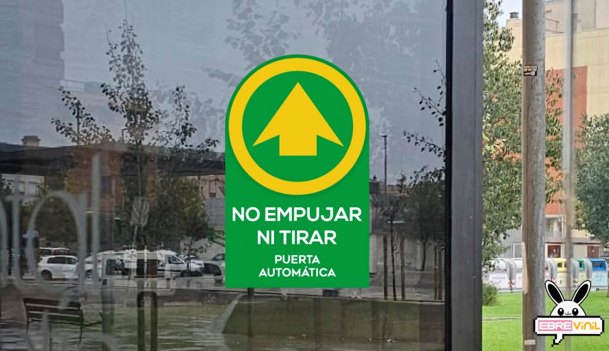 pegatinas  avisos puertas automaticas vinilos adhesivos 