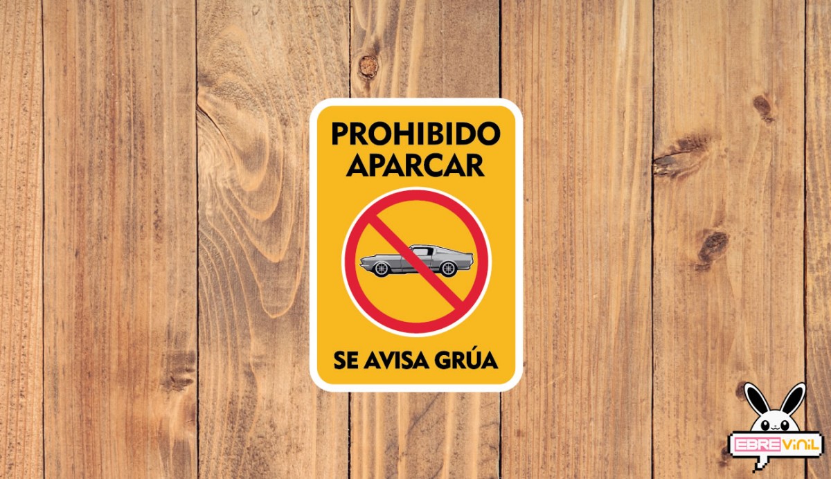 CARTEL PROHIBIDO APARCAR EN VINILO ADHESIVO