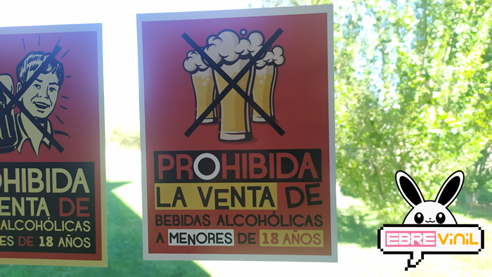 Cartelería de señalización prohibida venta alcohol menores de 18 años