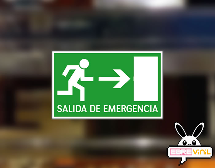 ROTULO CARTEL VINILO SALIDA DE EMERGENCIA
