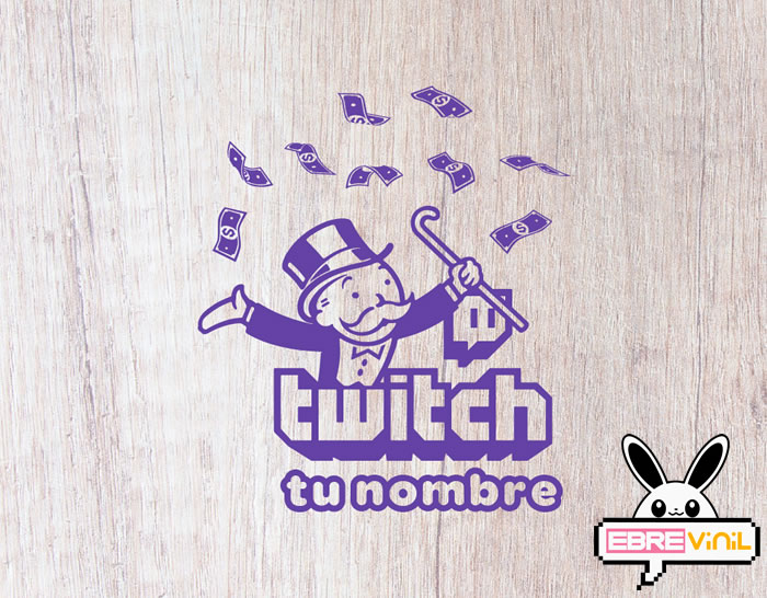 TWICH vinilo decorativo editable nombre
