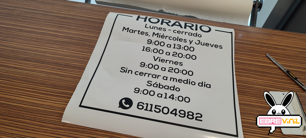 Vinilos cristales horario