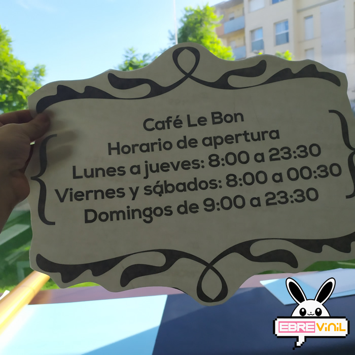 Vinilos horarios de apertura personalizados