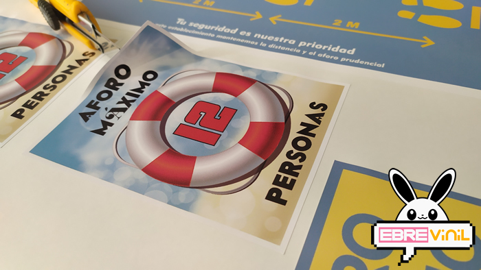 adhesivo aforo máximo piscinas