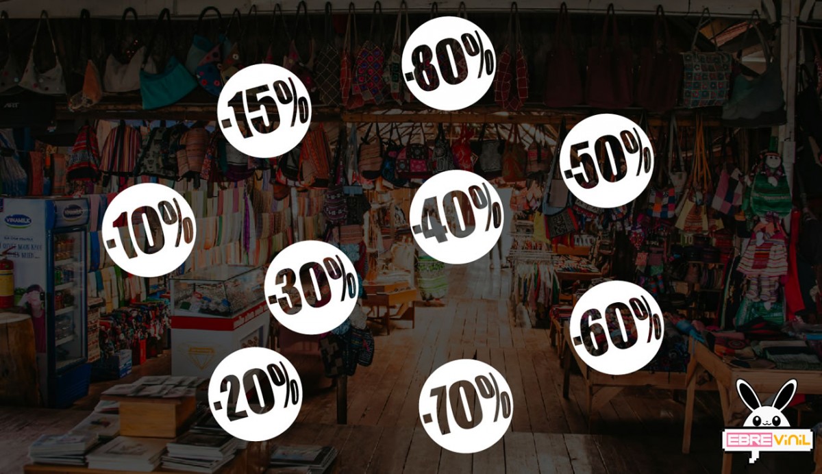 adhesivo circular para rebajas