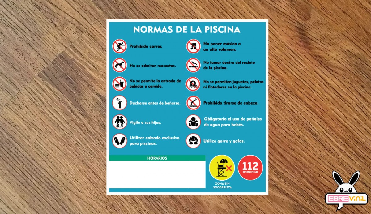 adhesivo decorativo norrmas de piscina