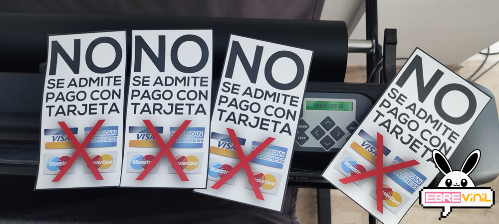 adhesivo no se admiten pagos con tarjeta