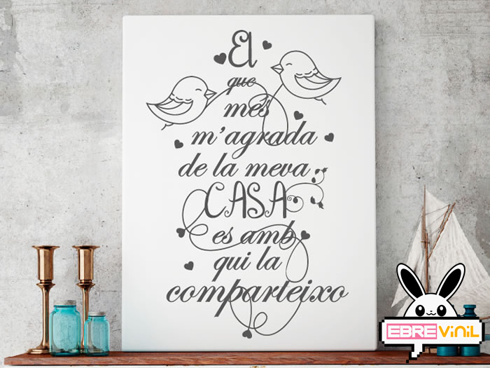 adhesivo pared frases en catalán