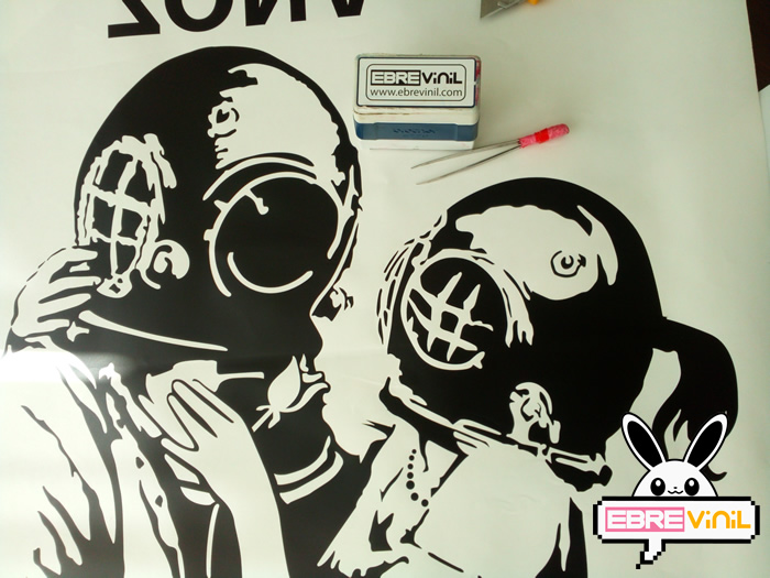 adhesivo stencil Think Tank Banksy