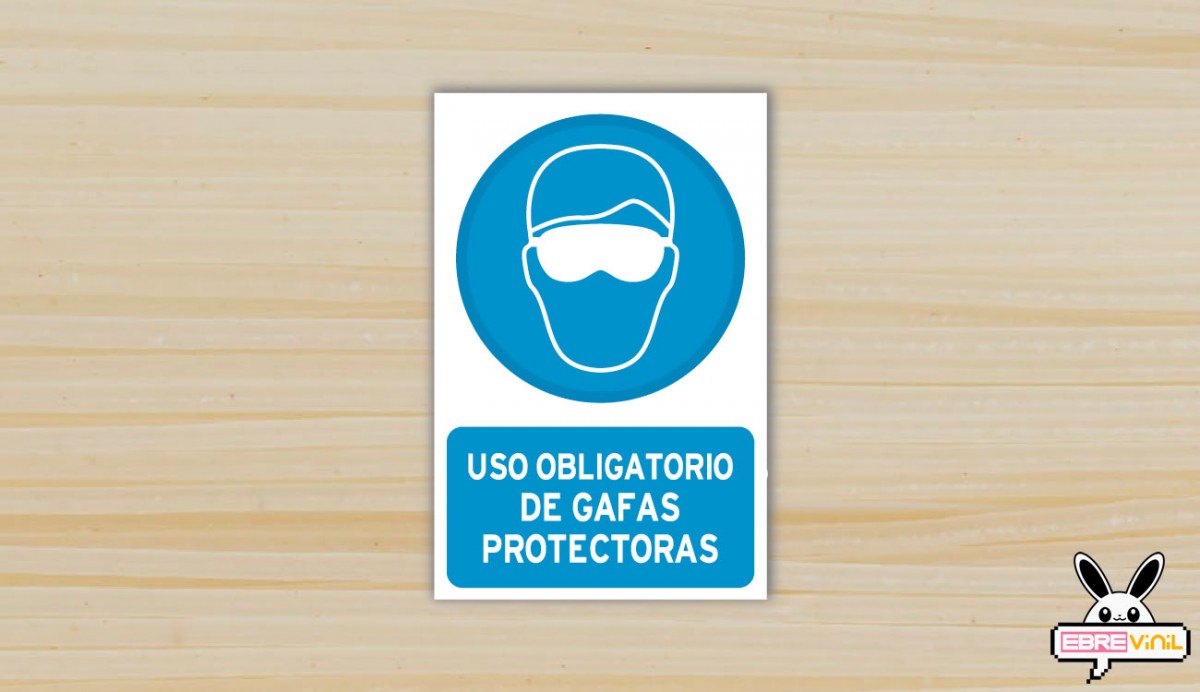 vinilo adhesivo Señal uso obligatorio gafas protectoras