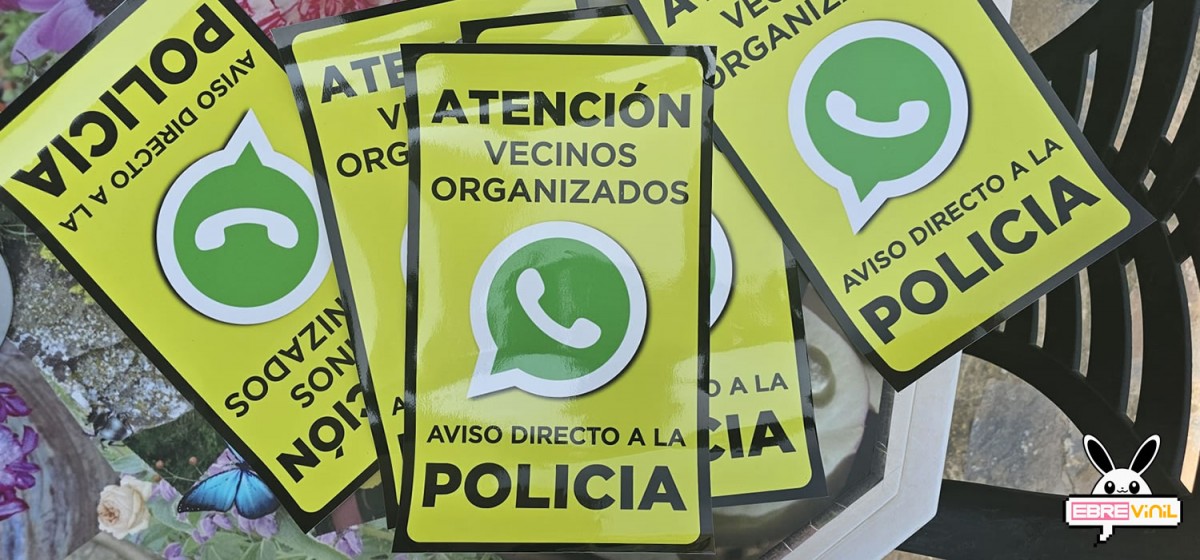 adhesivo vecinos organizados whatsapp