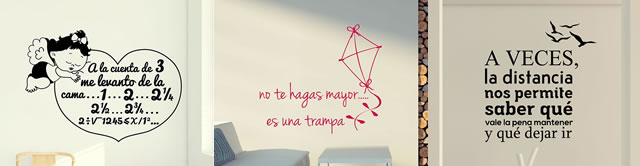 pegatinas palabras, frases para dormitorios, comedor, cocina, baño