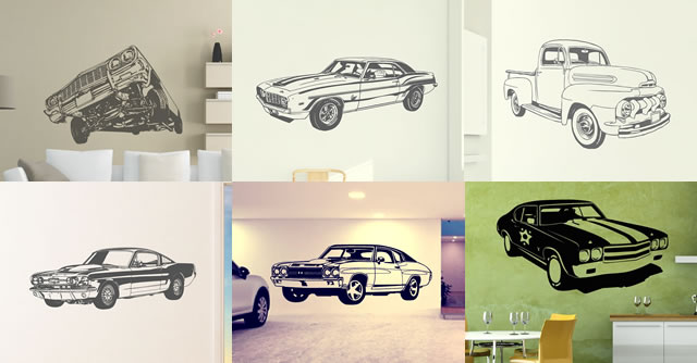 adhesivos muscle cars americanos para la decoración de paredes
