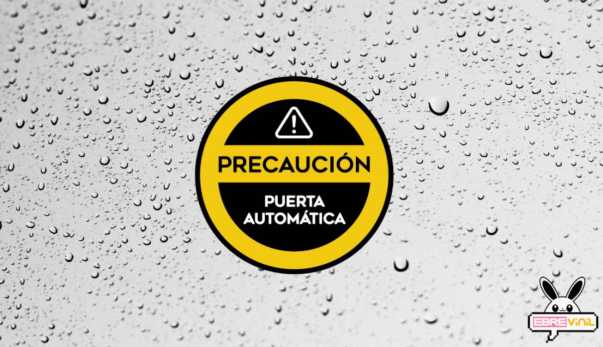 adhesivos precaucion puertas automaticas personalizados
