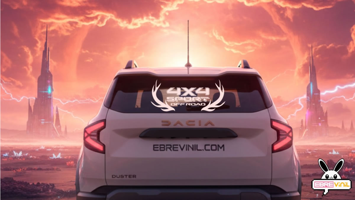 Vinilo adhesivo 4x4 SPORT OFF ROAD — Diseño con cornamenta de ciervo para estética aventurera y todoterreno 