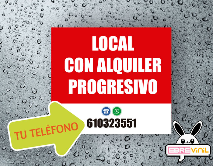 alquiler progresivo cartel vinilo