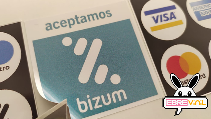 bizum cartel adhesivo vinilo