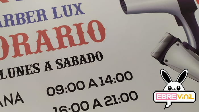 cartel adhesivo horarios barberías
