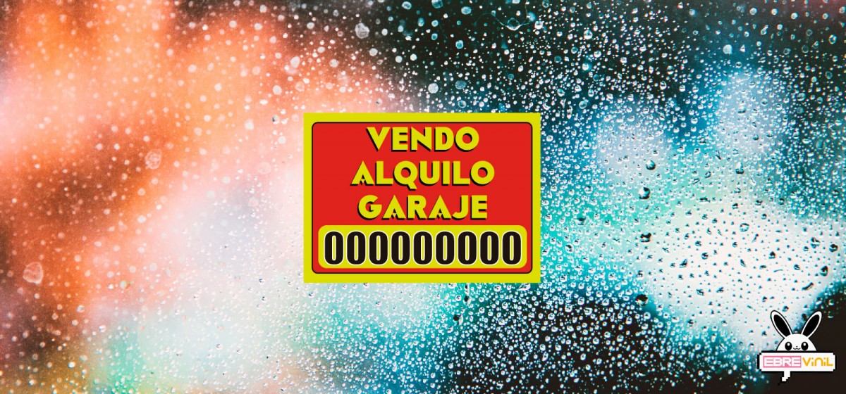 cartel adhesivo vendo alquilo garaje