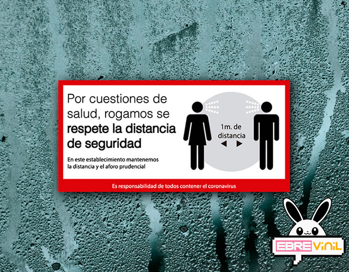 Cartel informativo respete la distancia de seguridad - coronavirus  