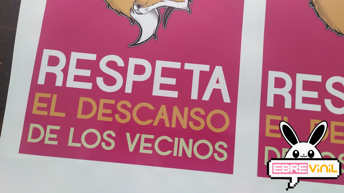 cartel respete descanso de los vecinos