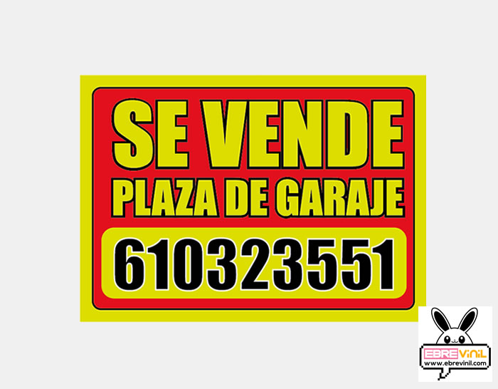 cartel se vende plaza de garaje