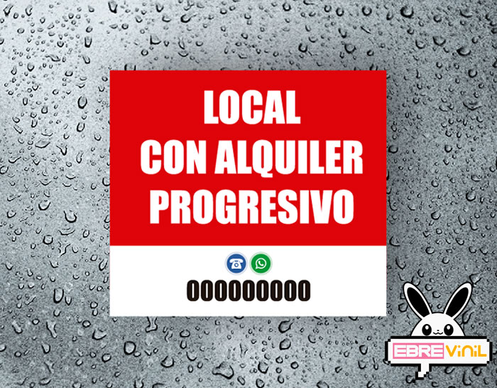 cartel vinilo alquiler progresivo