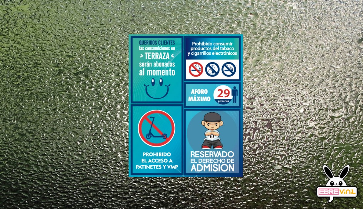 Vinilo Adhesivo cartel Personalizado para Normativas de Restaurantes
