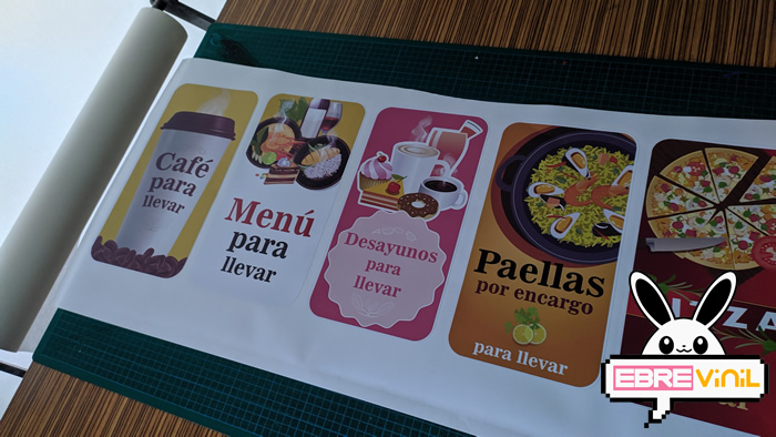 carteles restaurantes comida para llevar