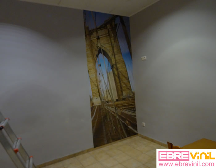 como colocar un vinilo pared
