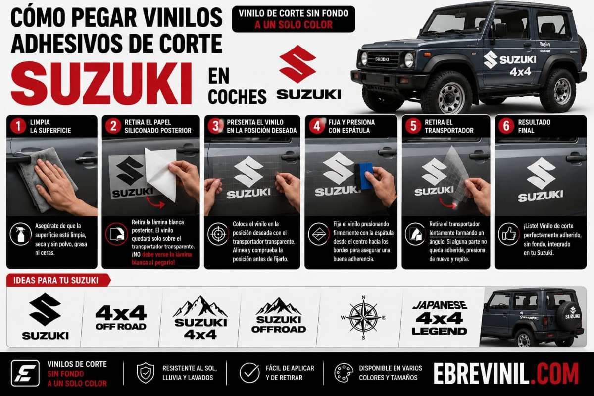 como pegar vinilos adhesivos pegatinas coches SUZUKI