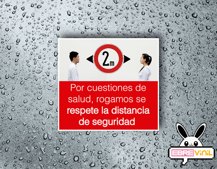 comprar cartel vinilo distancia de seguridad coronavirus