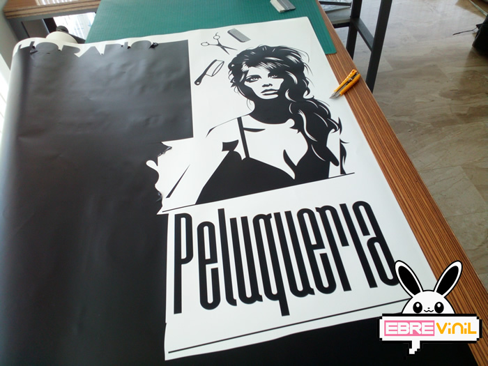 decoración de peluquerías con vinilos adhesivos