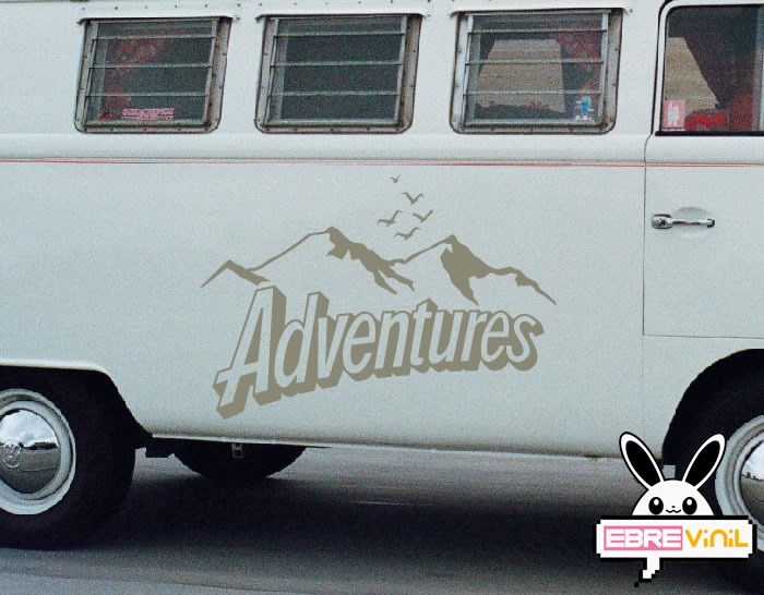 decoración exterior caravanas con vinilos adhesivos