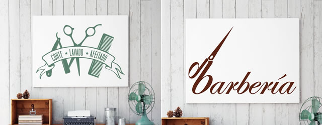 decoracion barberias modernas con vinilos y adhesivos