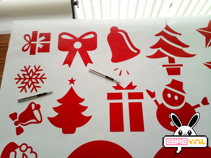 decoración navidad vinilos cristales