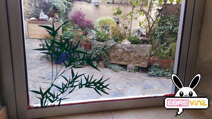 decoración de puertas de cristal con vinilos adhesivos